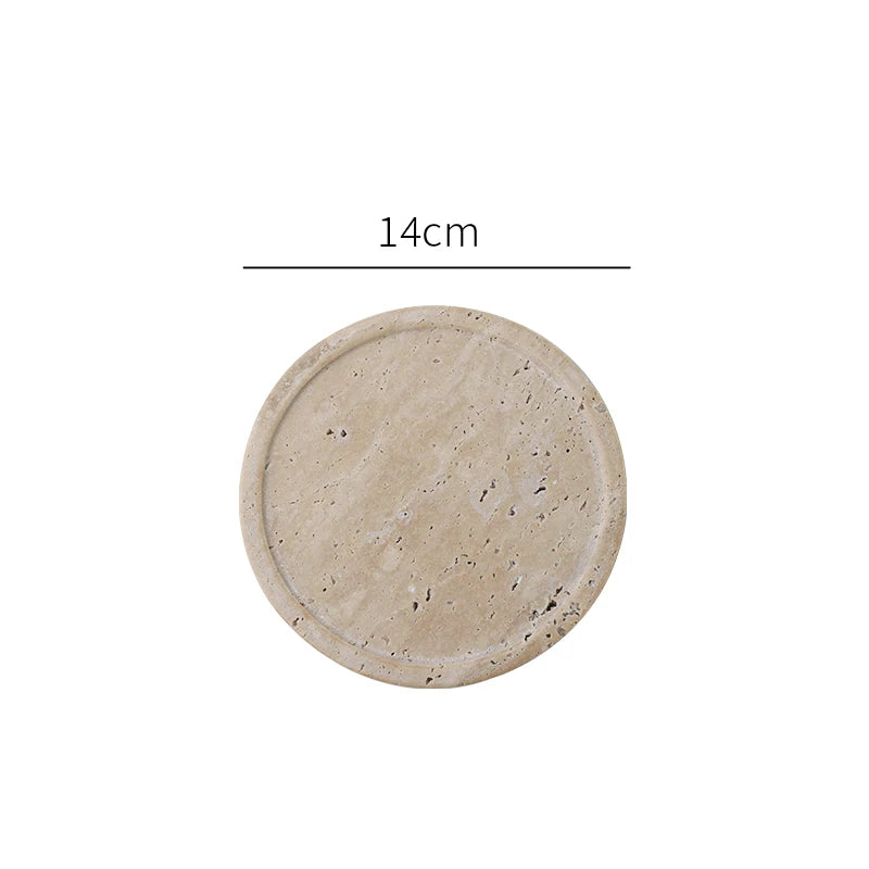 Round Travertine Tray