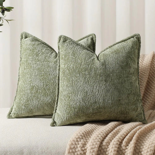Moss Chenille Pillow Cover