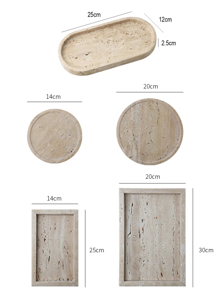 Round Travertine Tray